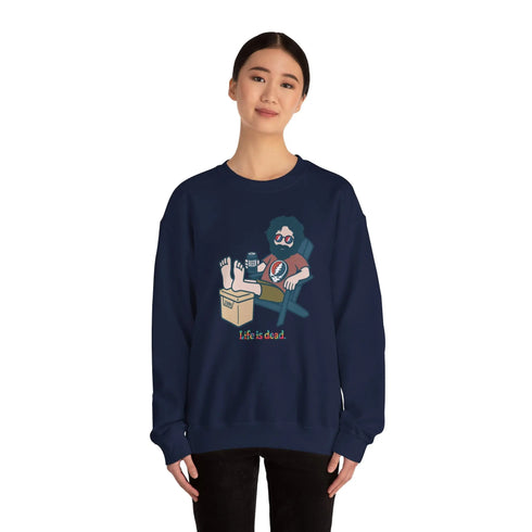 Grateful Dead - Stay Cool, Jerry Life is dead. Crewneck Sweatshirt - StealieShop